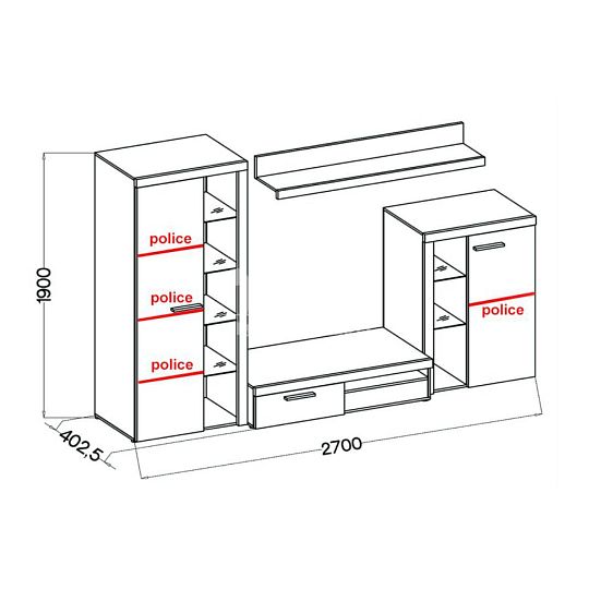 ROBBEN obývací stěna, písková