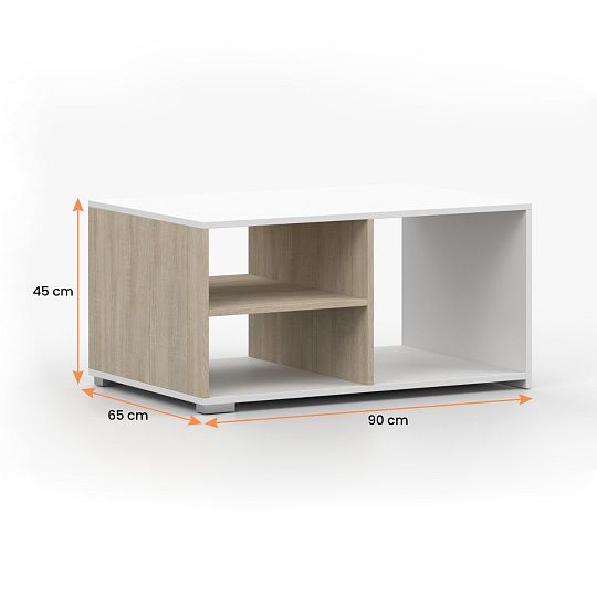 TRENTO NEW 1T konferenční stolek, dub sonoma/bílá