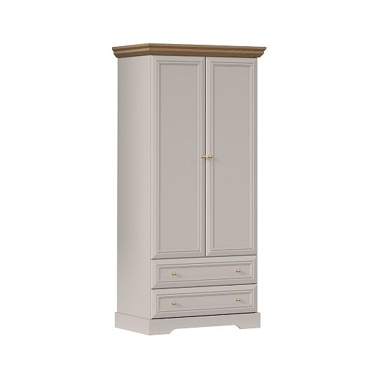 KOBE NEW vysoká šatní skříň 2D2S, široká, kašmír/dub mauvella