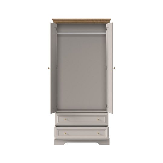 KOBE NEW vysoká šatní skříň 2D2S, široká, kašmír/dub mauvella