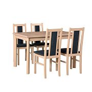 MILÉNIUM 1 Jídelní set, stůl + 4 židle, dub sonoma