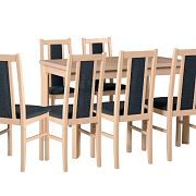 MILÉNIUM 1 Jídelní set, stůl + 6 židlí, dub sonoma