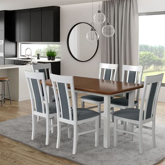 VENUŠE 2S jídelní stůl, dub/bílá