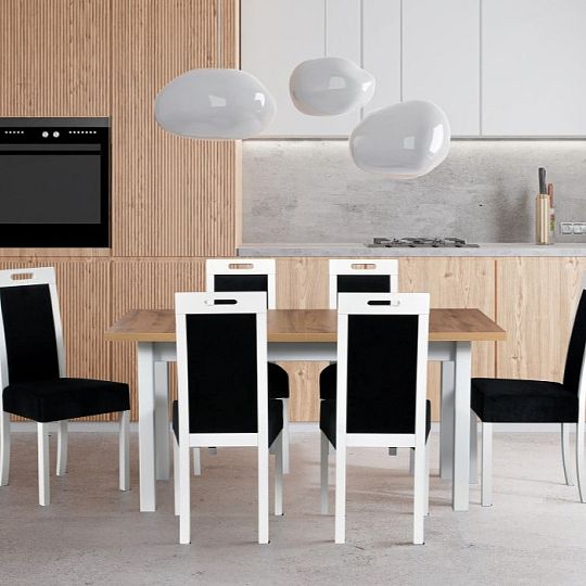 MADONA 2XL rozkládací jídelní stůl, dub wotan/bílá