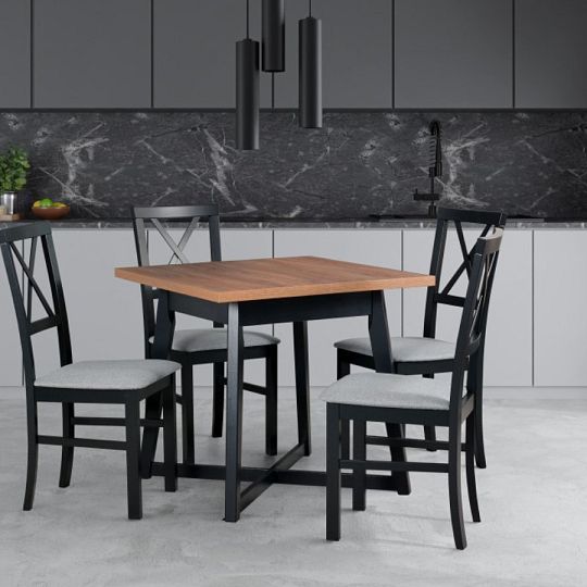 OTAVA 1L rozkládací jídelní stůl, dub sterling/černá