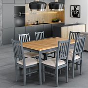 MADONA 1P rozkládací jídelní stůl, dub grandson/grafit