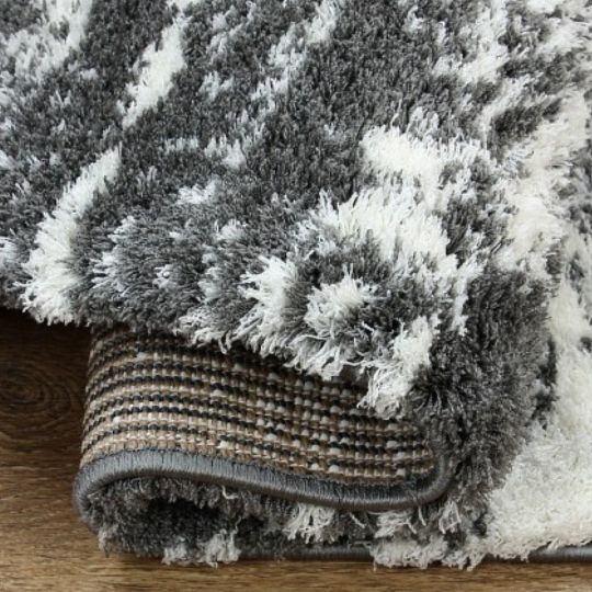 Bolero Shaggy 3493 bílá/tmavě šedá, kusový koberec, obdélník, 80x150