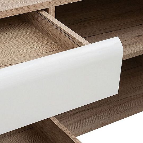 Byron Televizní stolek RTV2D2S/5/15 Dub san remo světlý/Bílý lesk