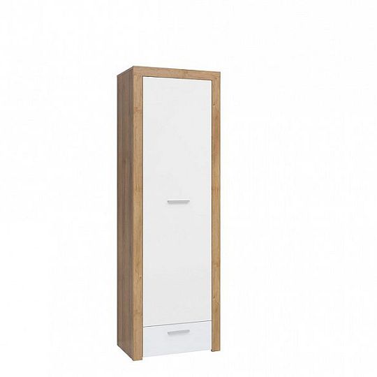 Balder Skříň úzká REG1D1S, Dub riviéra/bílý lesk