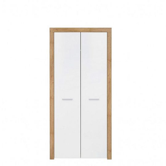 Balder Šatní skříň SZF2D, Dub riviéra/bílý lesk