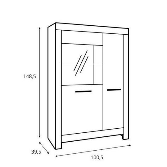 Balin Vitrína REG1D1W, Dub monastery+Led osvětlení