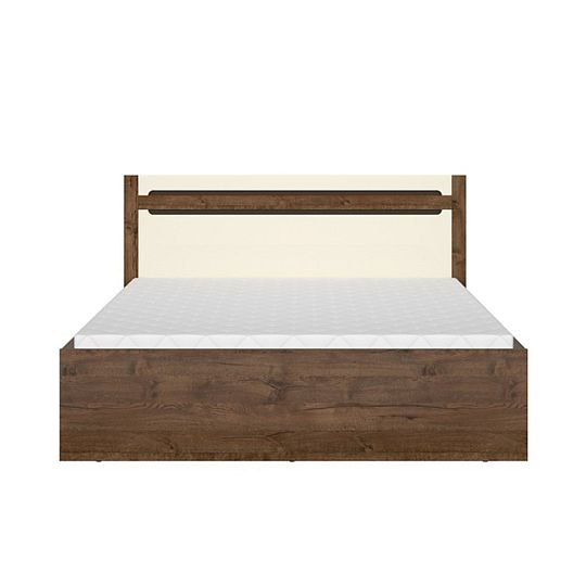 RUSO postel 160 cm + rošt a úložný prostor, dub april/perleťový lesk