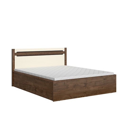 RUSO postel 160 cm + rošt a úložný prostor, dub april/perleťový lesk