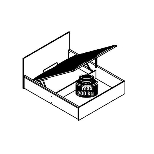 RUSO postel 160 cm + rošt a úložný prostor, dub april/perleťový lesk