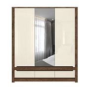 RUSO šatní skříň SZF2D1M3S, dub april/perleťový lesk