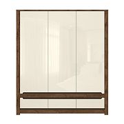 RUSO šatní skříň SZF3D3S, dub april/perleťový lesk