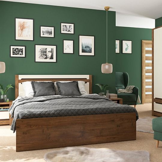 RUSO šatní skříň SZF3D3S, dub april/perleťový lesk