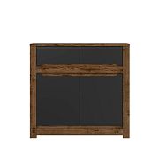 RUSO komoda KOM2D2S, Dub April/černý mat