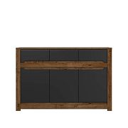 RUSO komoda KOM3D3S, Dub April/černý mat