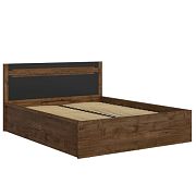 RUSO postel 140 cm + rošt, dub april/černý mat