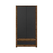 RUSO šatní skříň SZF2D1S dub april/černý mat