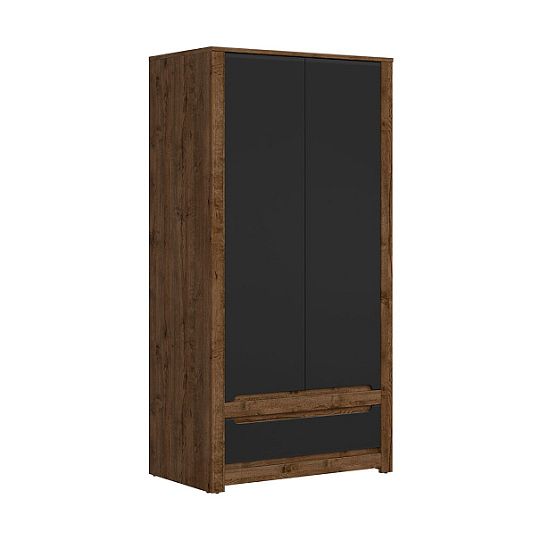 RUSO šatní skříň SZF2D1S dub april/černý mat