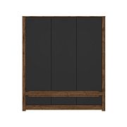 RUSO šatní skříň SZF3D3S, dub april/černý mat