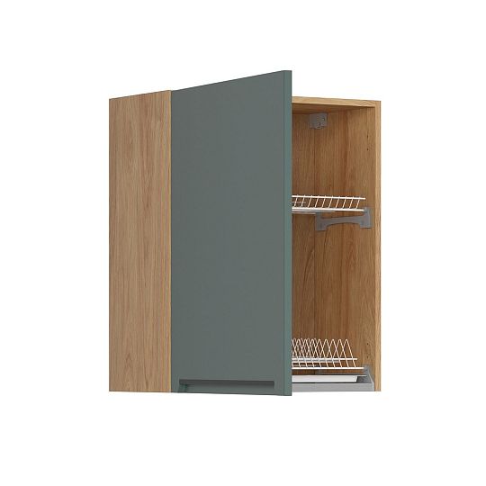 Family Line Skříňka Iris GC-60/72-L, Dub hikora/Boho green matt