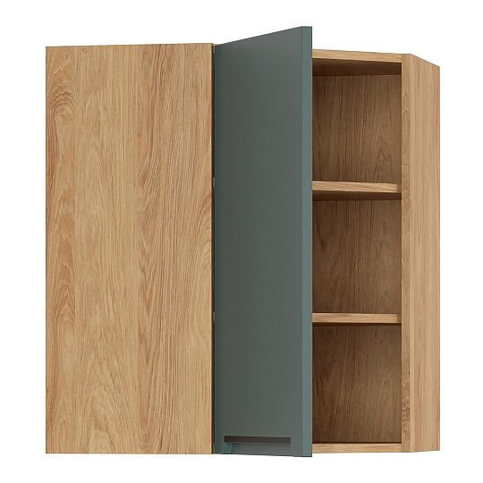 Family Line Skříňka rohová Iris GNWU-60/72-L, Dub hikora/Boho green matt