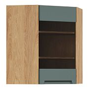 Family Line Skříňka rohová Iris GNWU-60/72-LV, Dub hikora/Boho green matt