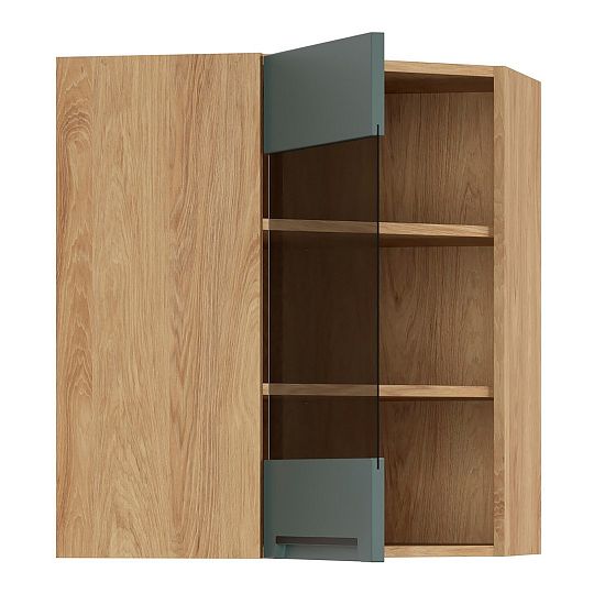 Family Line Skříňka rohová Iris GNWU-60/72-LV, Dub hikora/Boho green matt