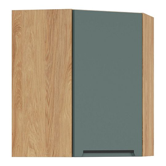Family Line Skříňka rohová Iris GNWU-60/72-P, Dub hikora/Boho green matt
