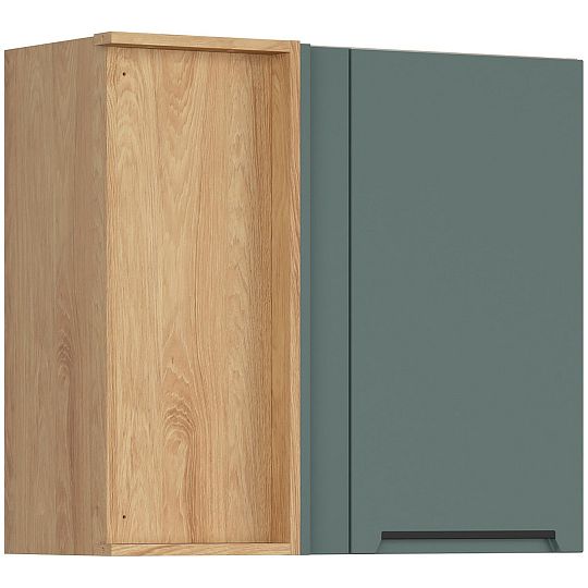 Family Line Skříňka rohová Iris GNW-80/72/35-L/B, Dub hikora/Boho green matt