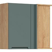 Family Line Skříňka rohová Iris GNW-80/72/35-P/B, Dub hikora/Boho green matt