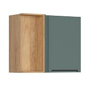 Family Line Skříňka rohová Iris GNW-90/72/40-L/B, Dub hikora/Boho green matt