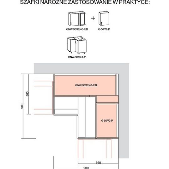 Family Line Skříňka rohová Iris GNW-90/72/40-L/B, Dub hikora/Boho green matt
