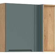 Family Line Skříňka rohová Iris GNW-90/72/40-P/B, Dub hikora/Boho green matt