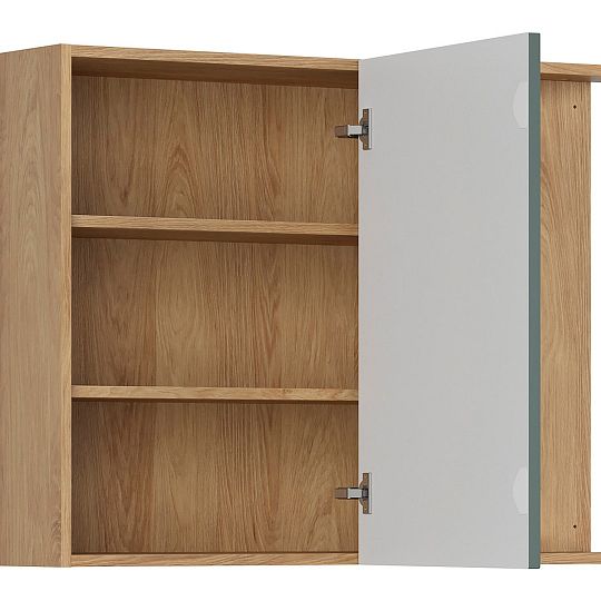 Family Line Skříňka rohová Iris GNW-90/72/40-P/B, Dub hikora/Boho green matt