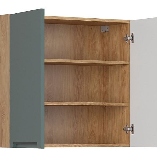 Family Line Skříňka Iris G-80/72-L/P, Dub hikora/Boho green matt