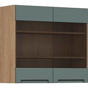 Family Line Skříňka Iris G-80/72-LV/PV, Dub hikora/Boho green matt